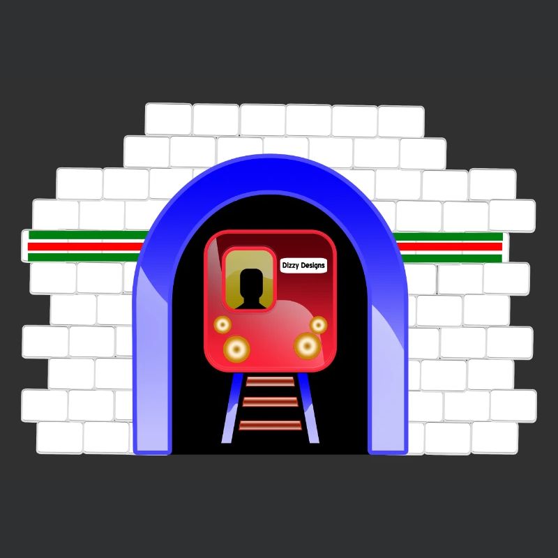 Blauer Tunnelzug im Torbogen