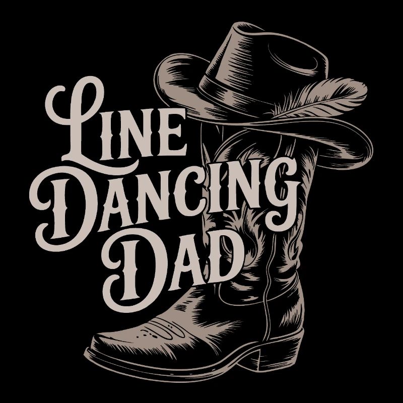 Dad Linedancing Western Cowboy Boot Design