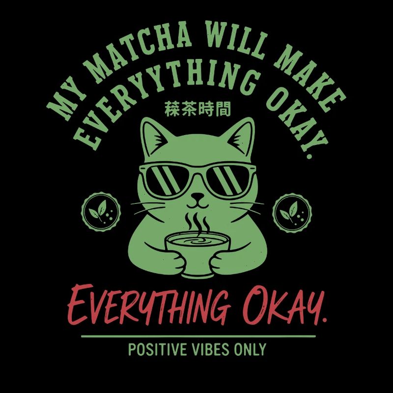 My Matcha Will Make Everything Okay Positive Vibes