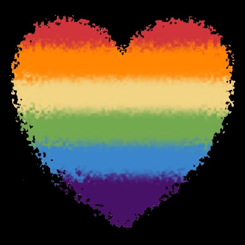 Swirled rainbow heart logo