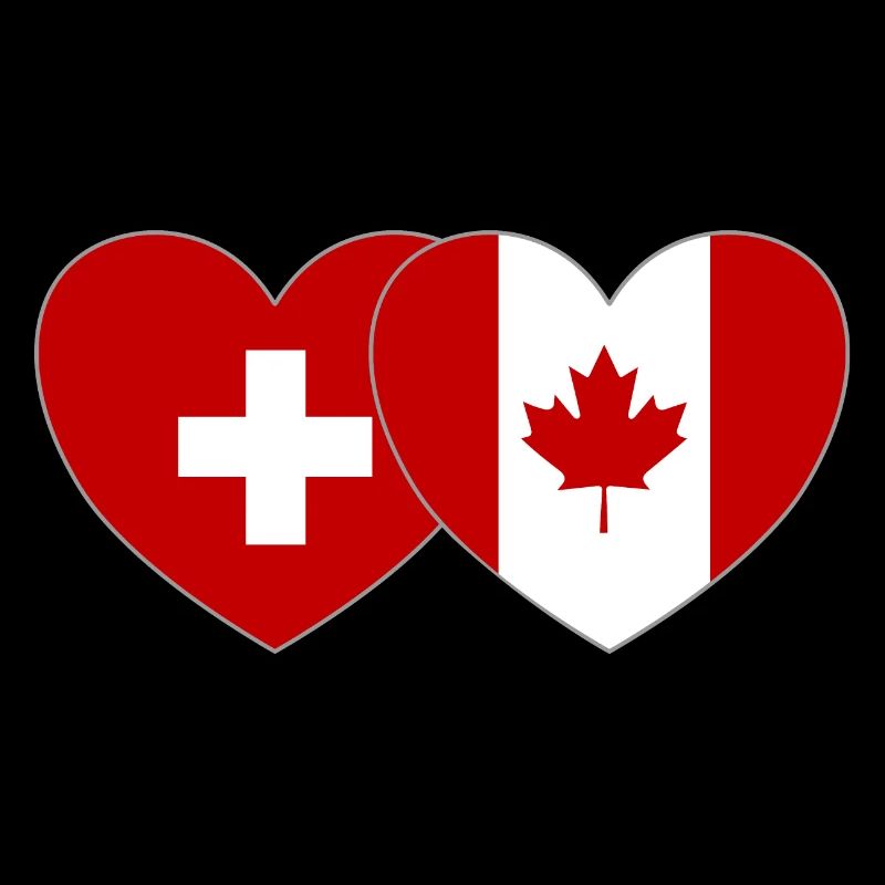 Schweiz Kanada Flagge Herz