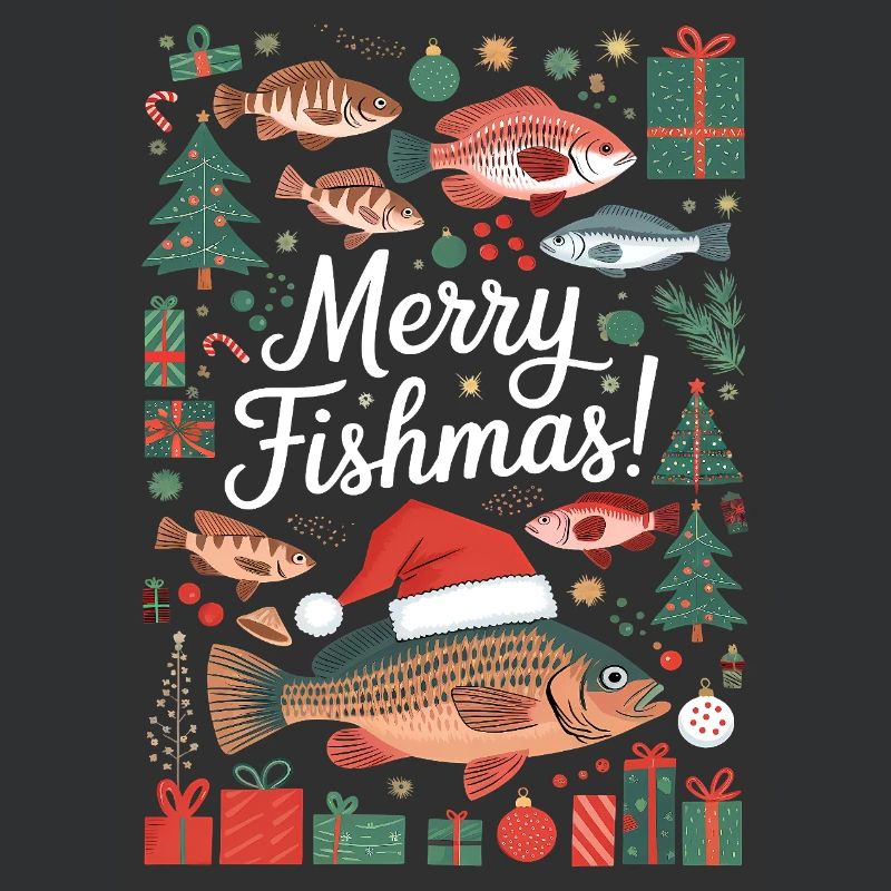 Pulls de Noël Pêcheur Carpe de Poissons Joyeuse