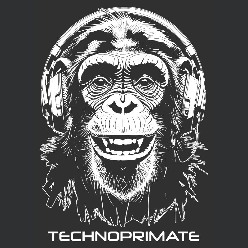 Techno Primate Kopfhörer Ape Art #2 Weiß