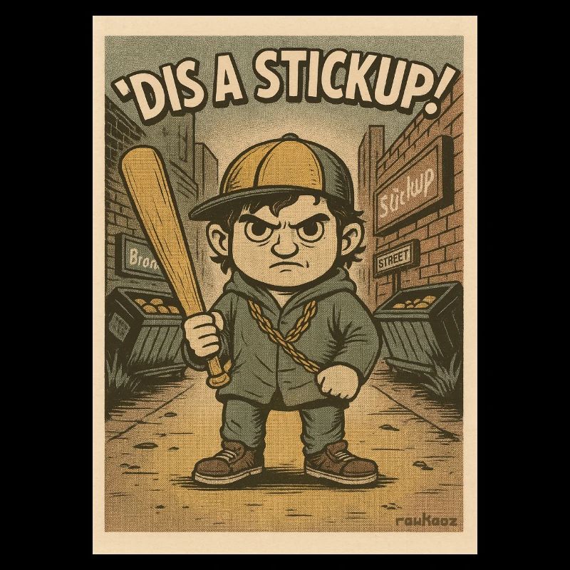 Petit gars dans une ruelle avec une batte de baseball