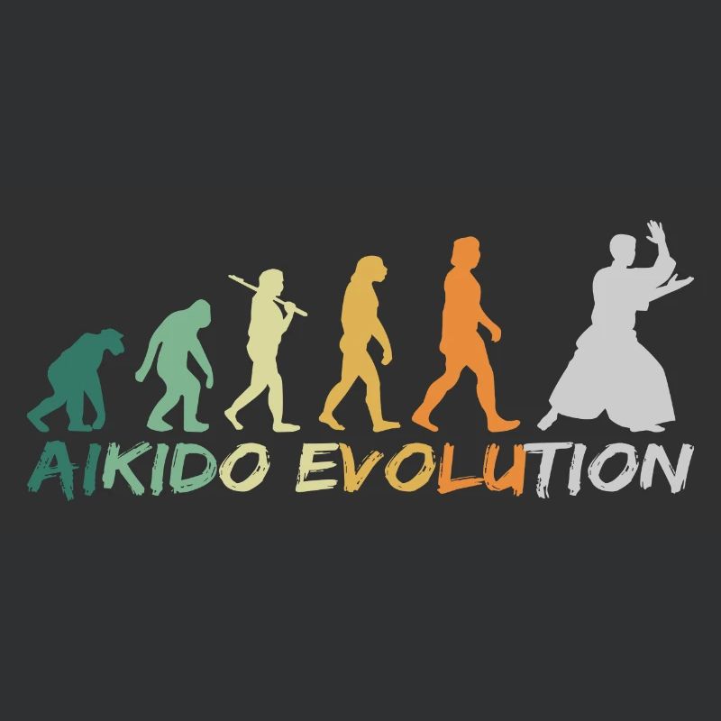 Aikido Japanische Kampfkunst Evolution Retro