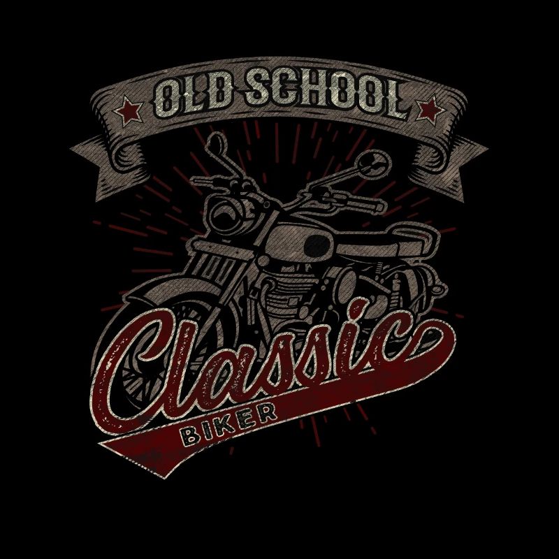 Old School Classic Biker Motorrad Retro