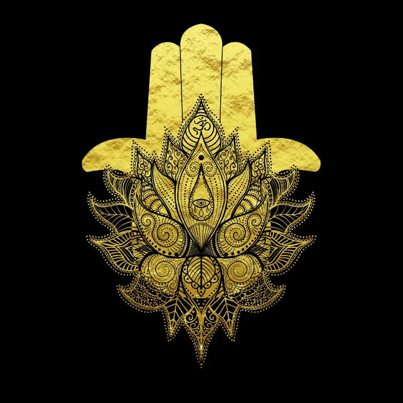 Hamsa main fleur de vie mandala symbole om