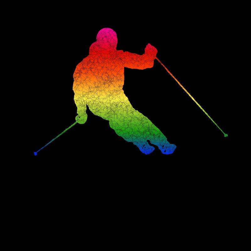Skifahrer Regenbogen Wedeln