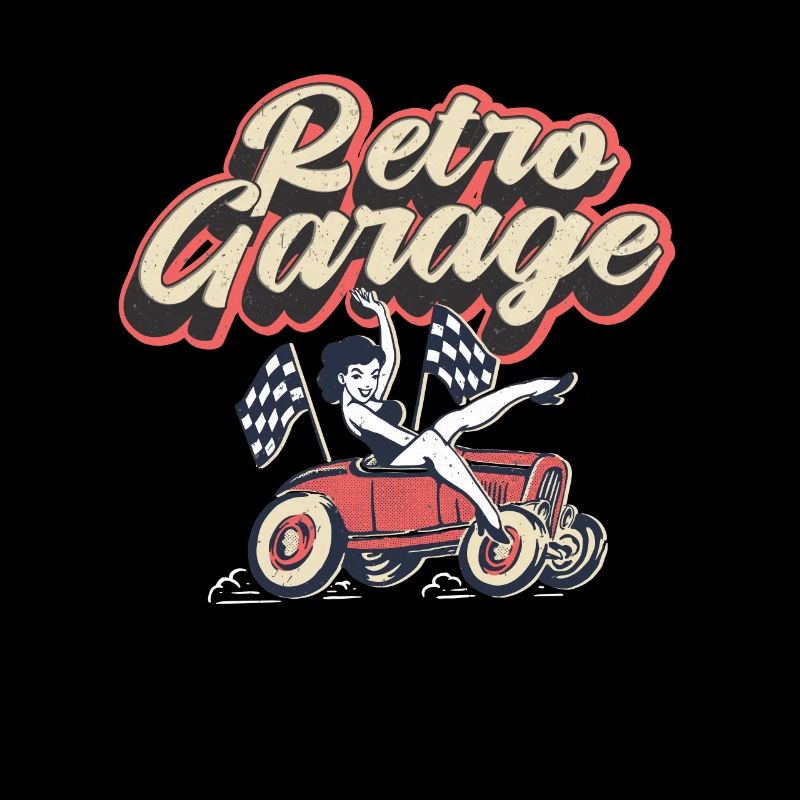 Retro Garage Car Mechanic Workshop