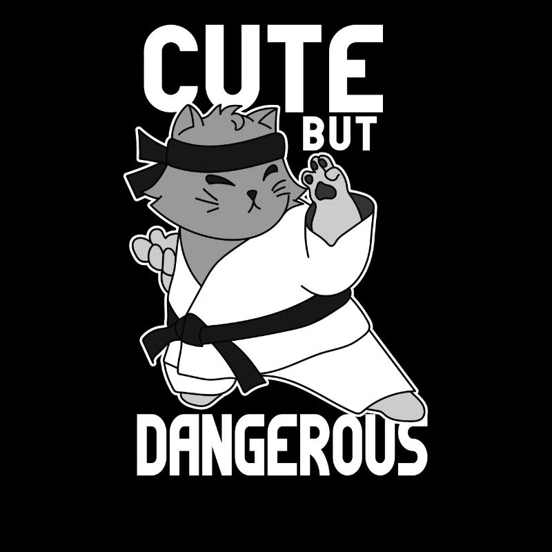cute but dangerous Karate Katze süßes Geschenk