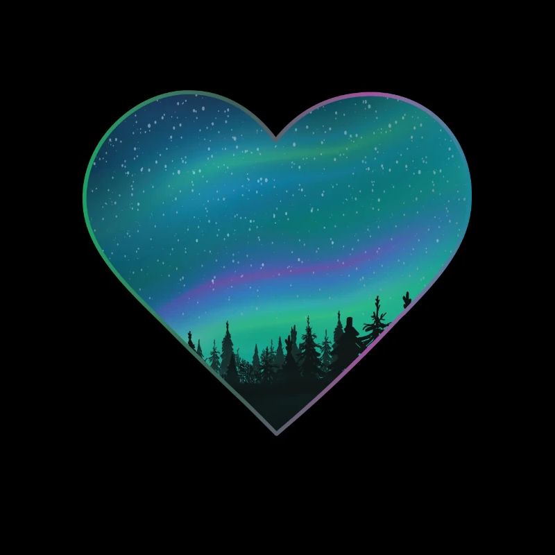 Northern Lights Aurora Midsummer Heart Gift