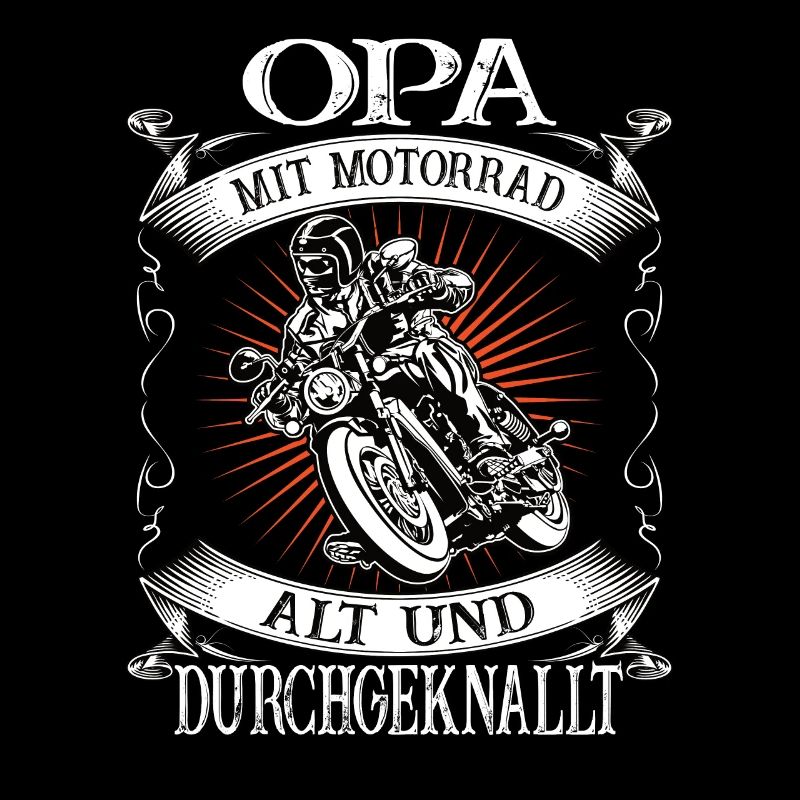 Opa mit Motorrad Biker Rentner Geschenk