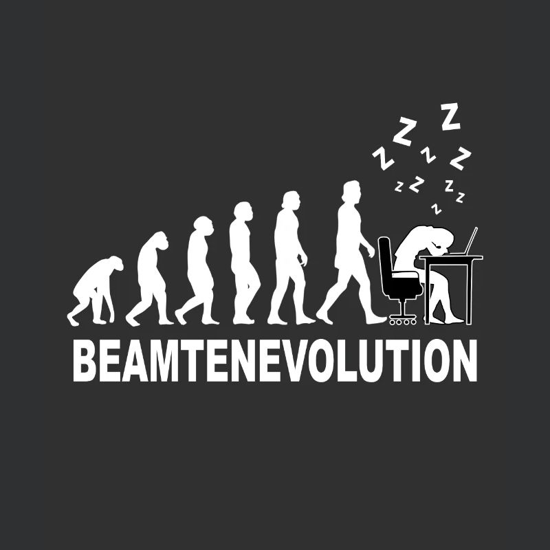 Evolution schlafen am Arbeitsplatz Beamter