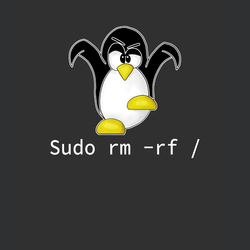 Tux Linux Pingouin Sudo Rm Rf | Hacke geek geek