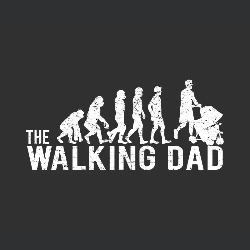 Kinderwagen schieben Evolution Mann Dad Geschenk