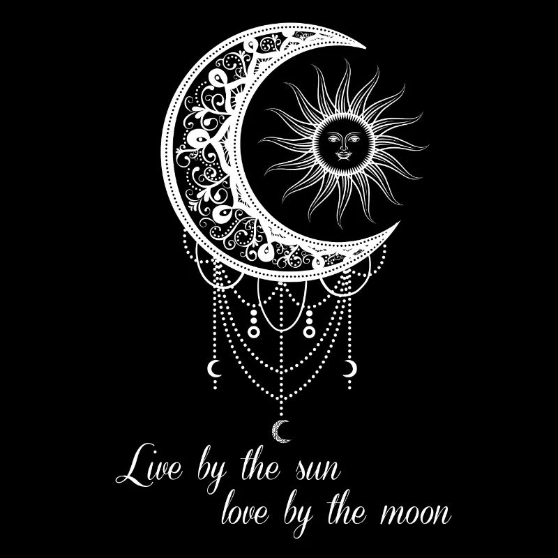 Boho Lune et soleil sun et moon gothique graphique