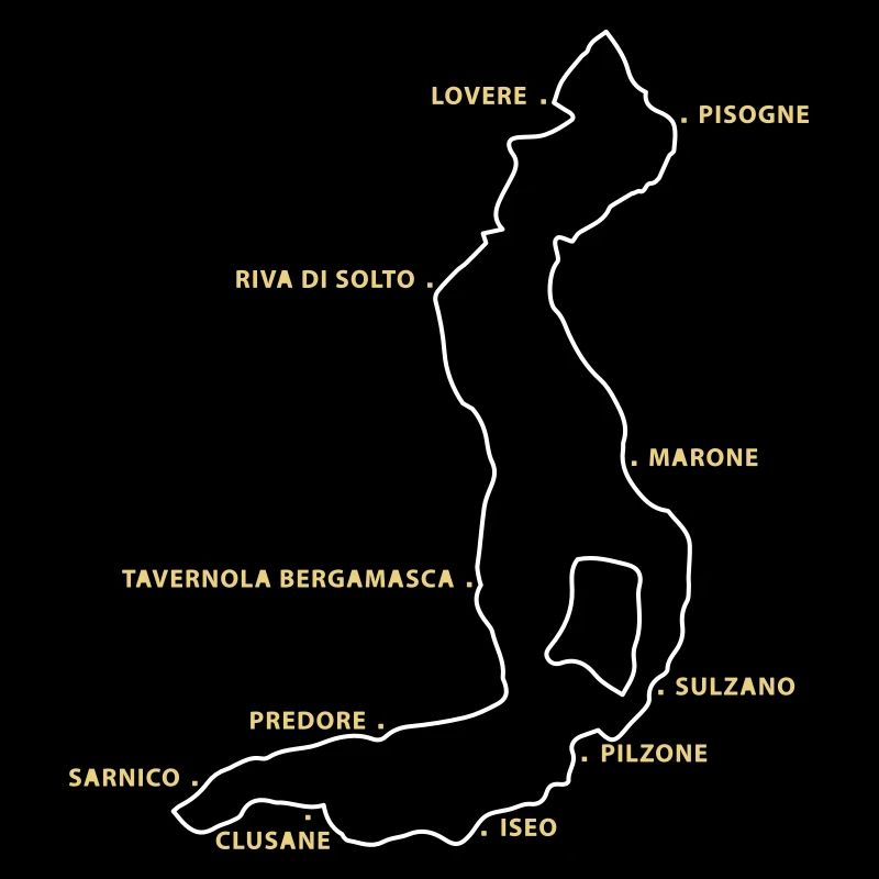Lago d'Iseo mit Orten