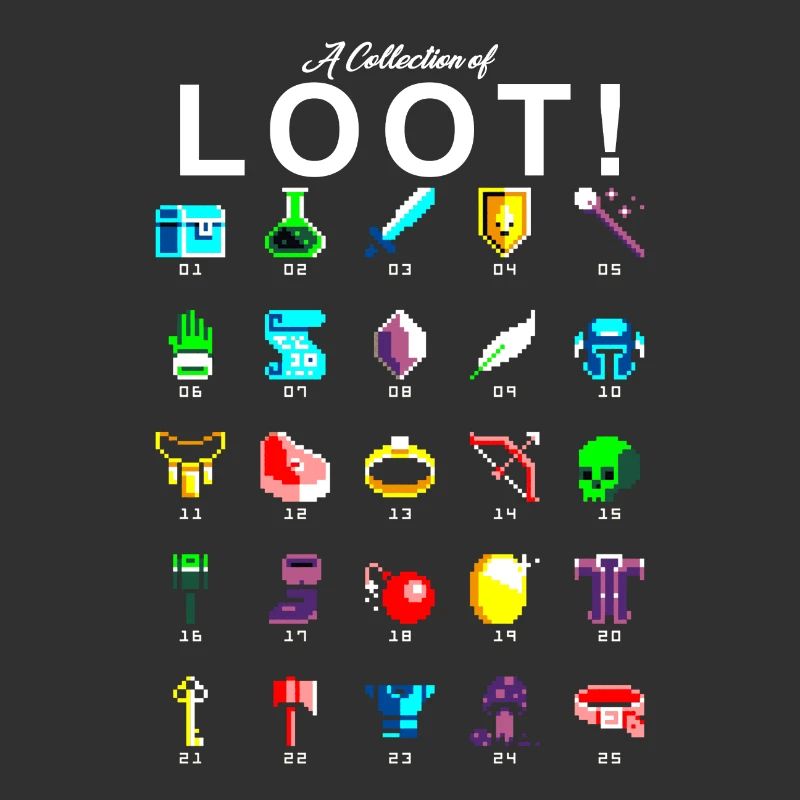 Collection de pixels 8 bits de nerd gamer proie