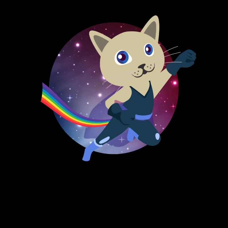 Cute cat superhero universe levitation kitty