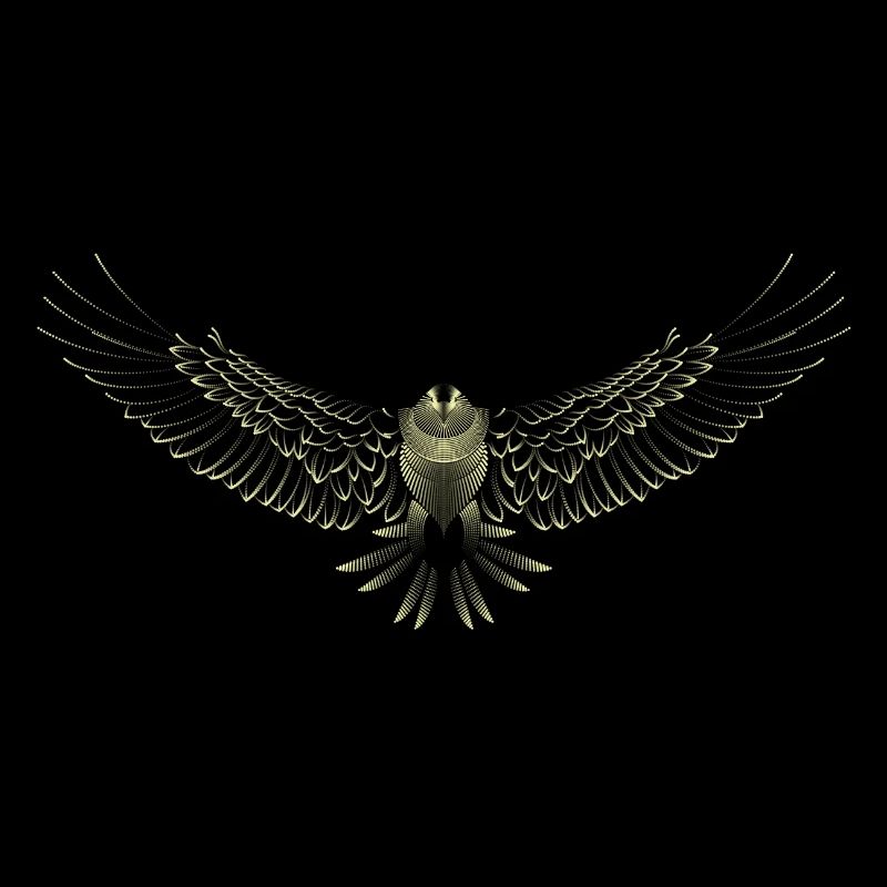 Beautiful animal graphics with a flying eagle