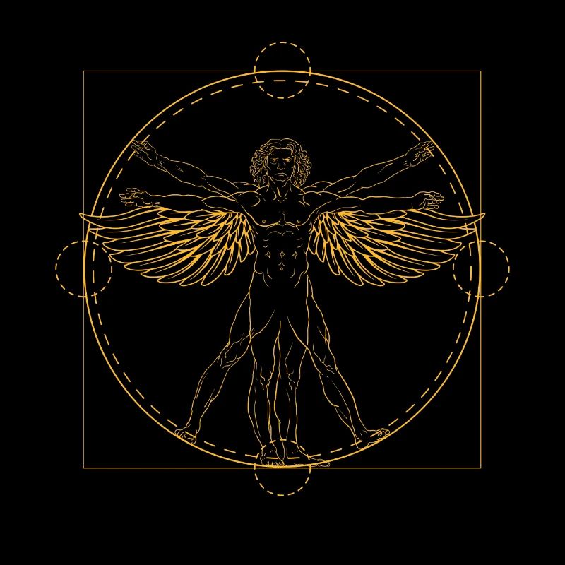 Vitruvianischer Mann Flügel Leonardo Da Vinci