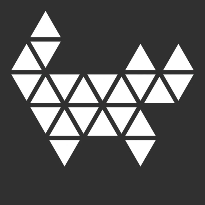 Geometric triangle abstract cat illustration