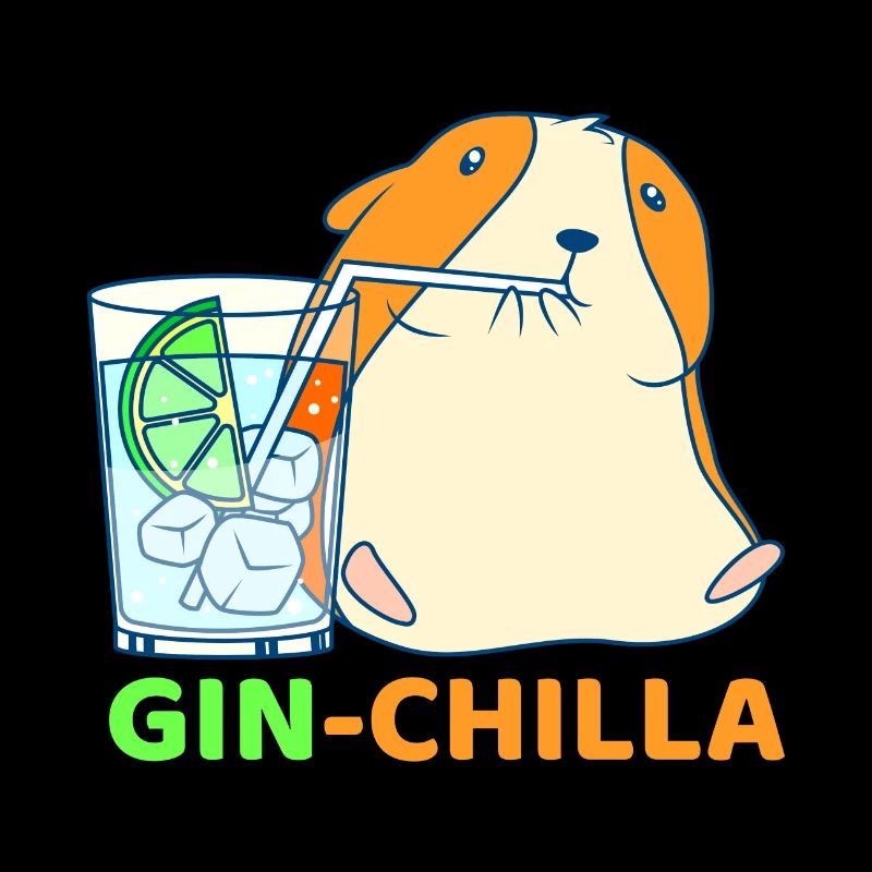 Gin-Chilla Mignon Chinchilla avec gin verre cadeau