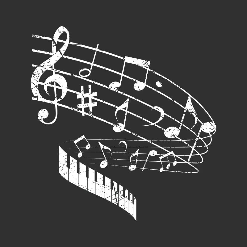 Partition de piano cadeau clé de piano à queue