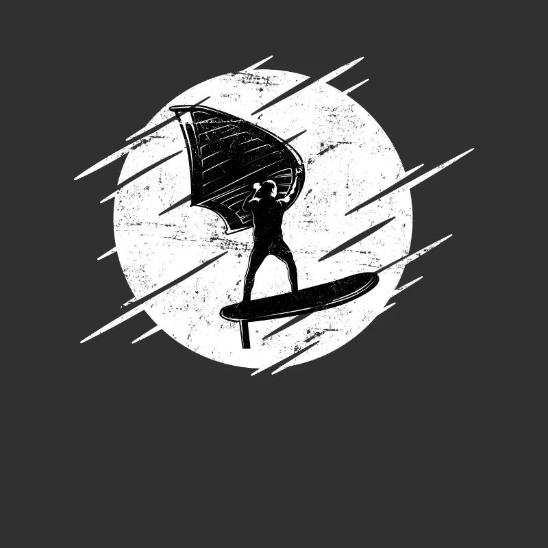 Retro Wing Foil Wing Surf cadeau lune