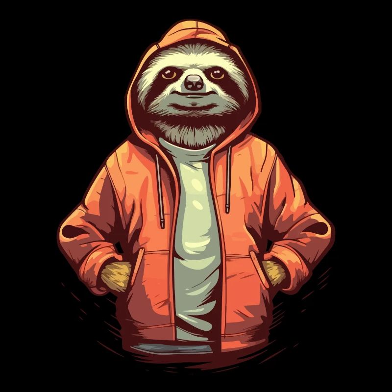 Chill Cartoon paresseux avec sweat à capuche Veste Pull