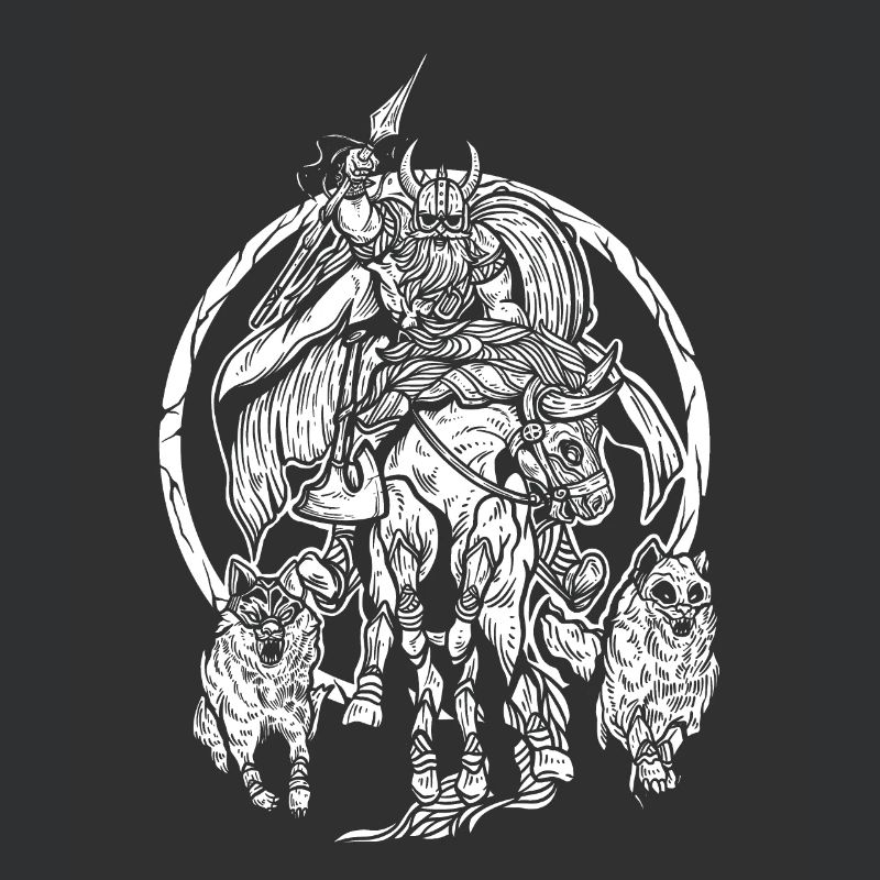 Odin on Sleipnir - Viking Warrior Design