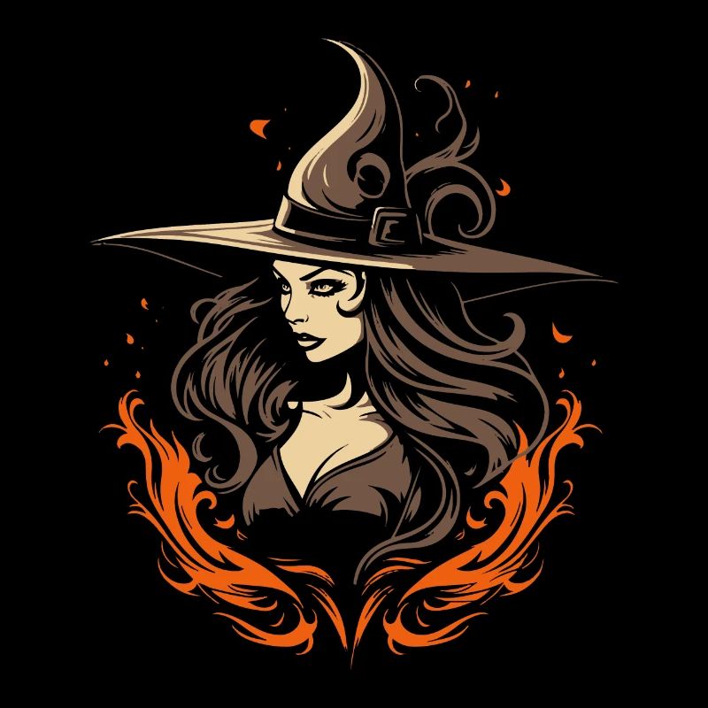 Splendeur magique de la sorcière: Feu de sorcière moderne élégant