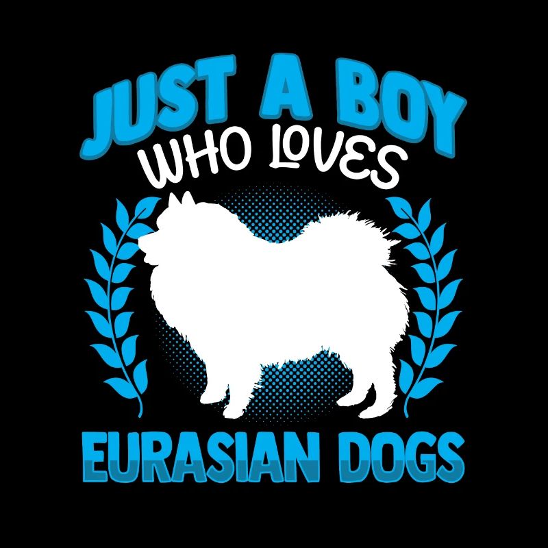 Junge der Eurasier liebt Eurasian Spitz