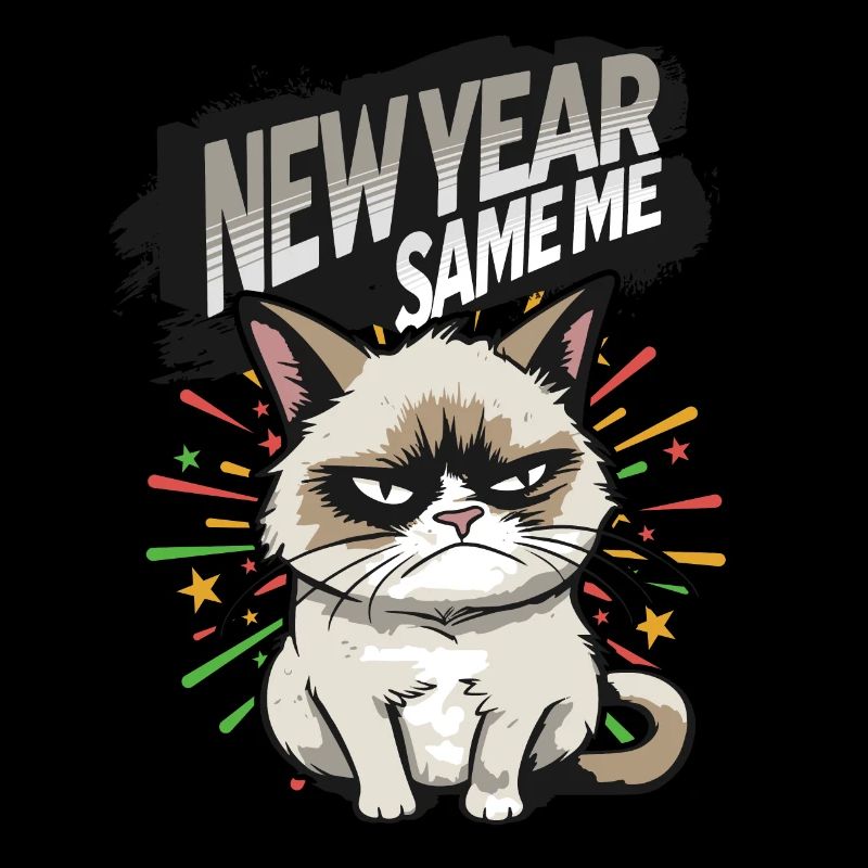 Nouvel An Same Me : Pyjama Bonne Année Chat En Colère