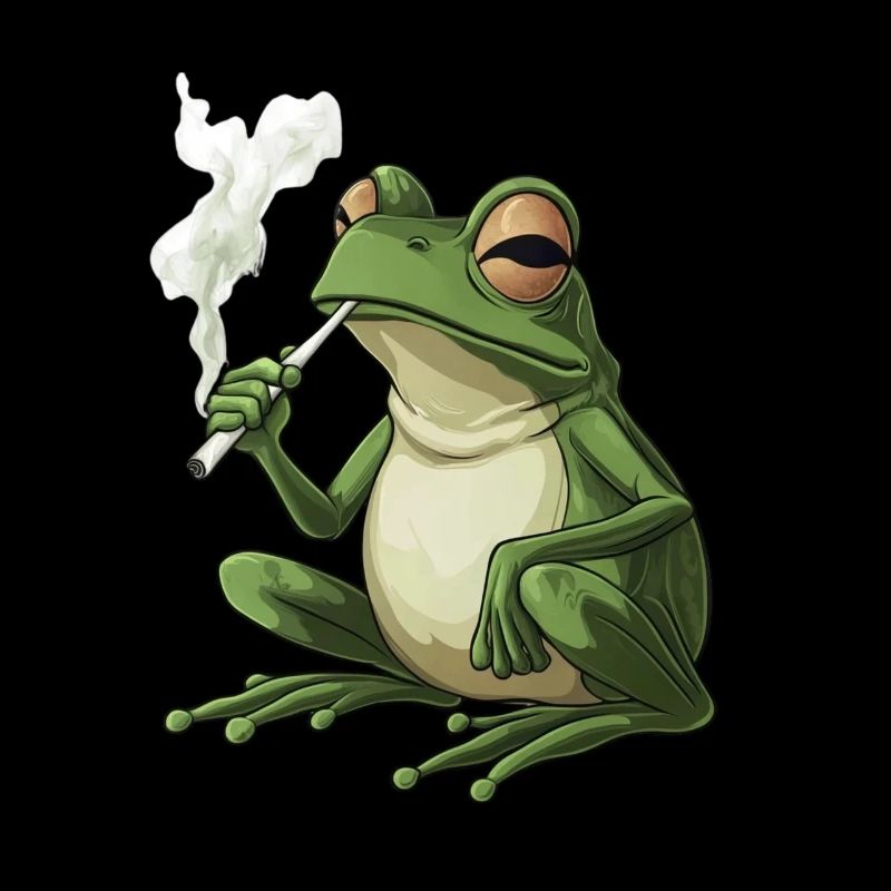Grenouille avec cigarette dans la bouche - Weed Frog Design