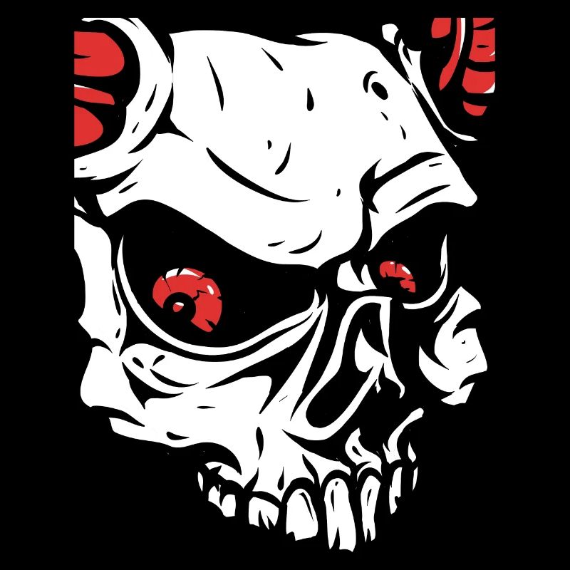 Devil skull with horns