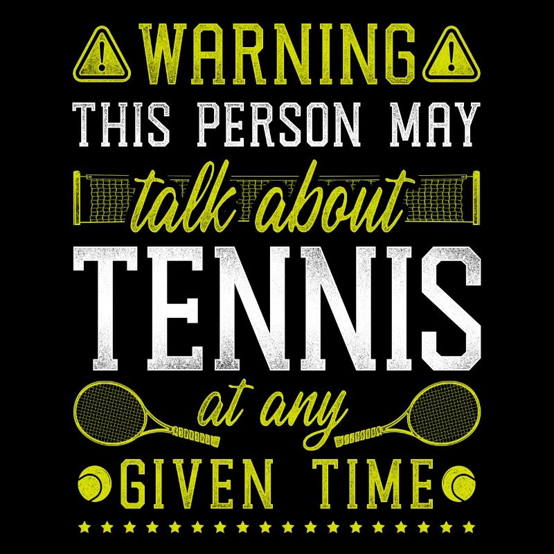 Funny Tennis Player Racket Warning