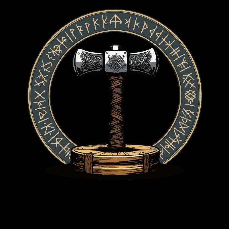 Wikinger Hammer Krieger Walhalla Runenkreis Thor