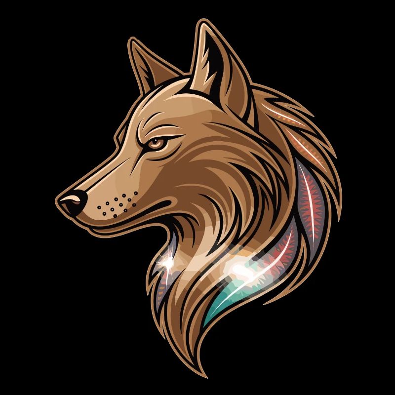 Stylized wolf head logo