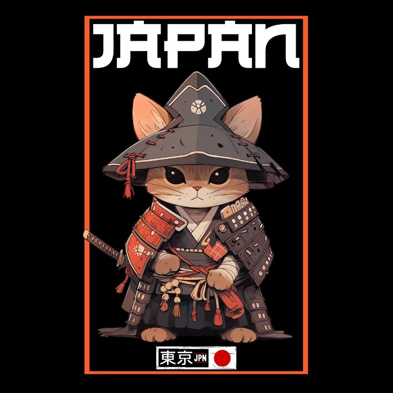 Asia Cat Japanese Samurai Samurai