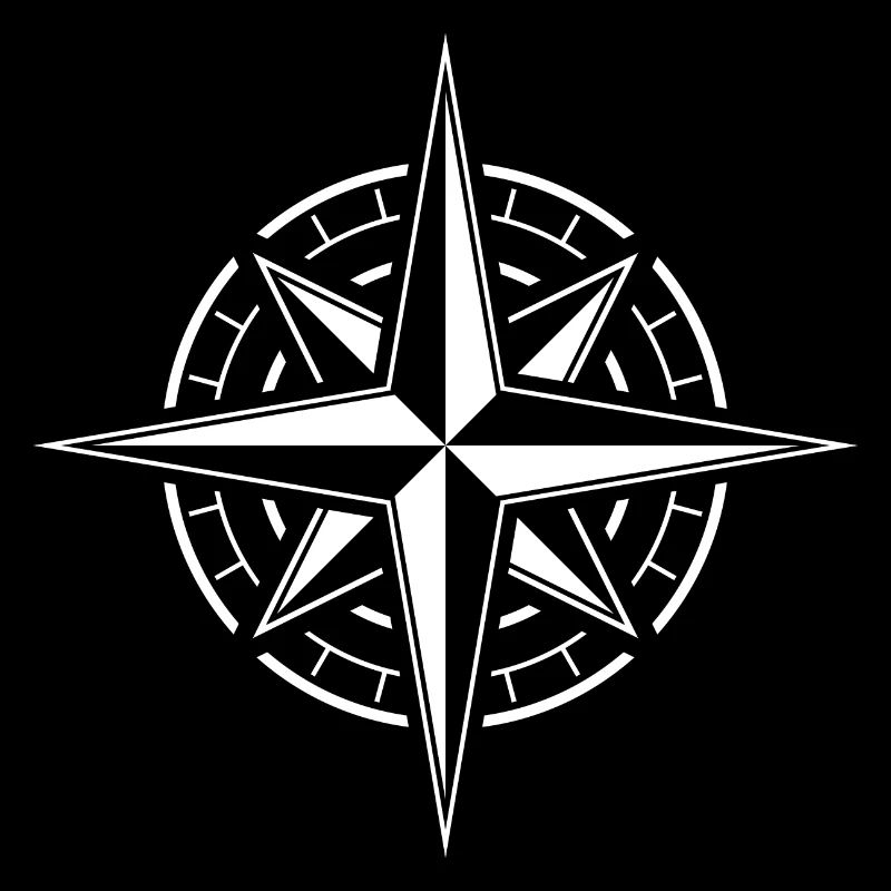 Wind rose compass seafaring star
