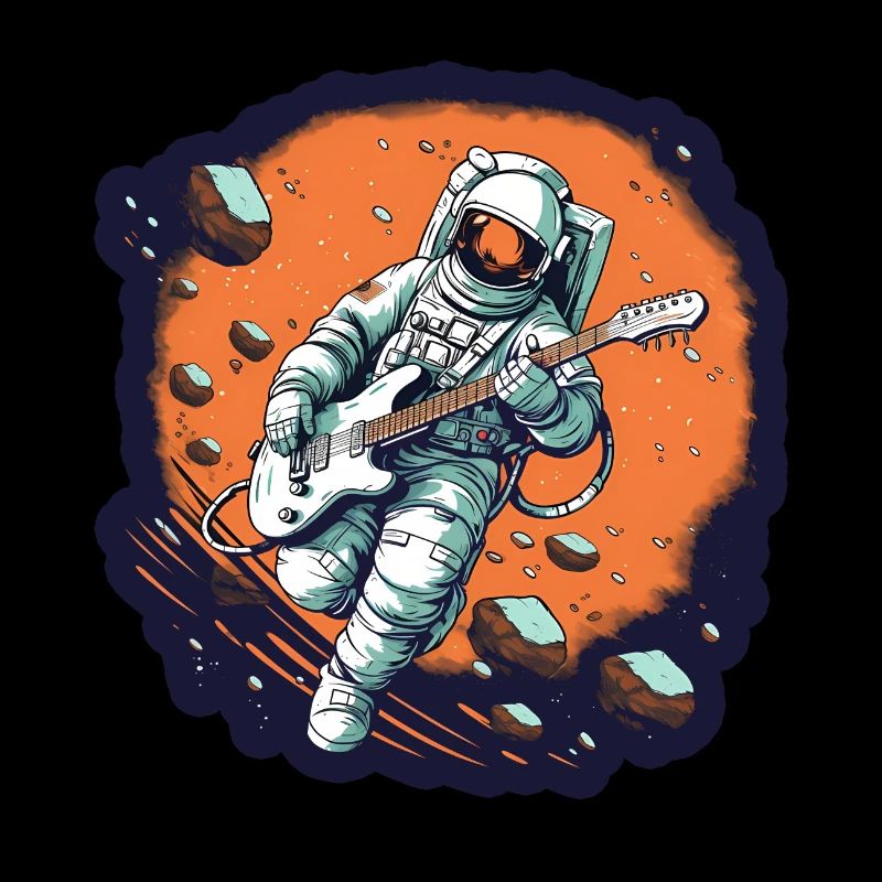Astronaute avec guitare space guitariste