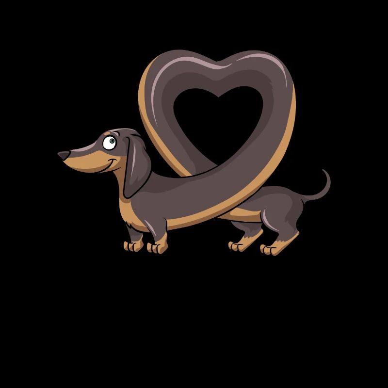 Teckel mignon faisant une forme de coeur. conception