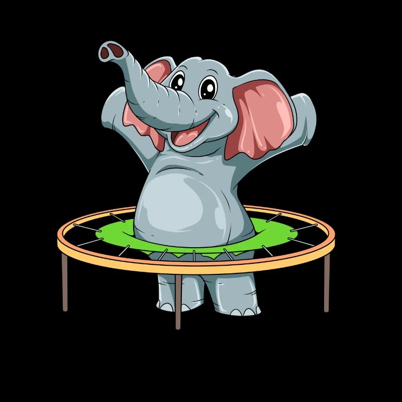 Saut de trampoline d'éléphant drôle