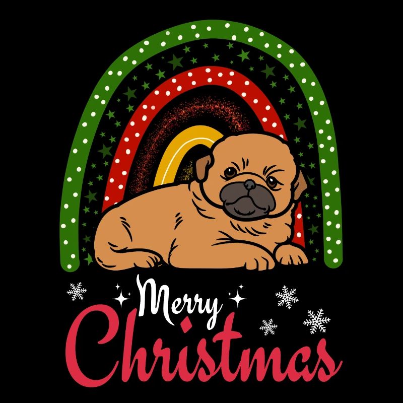 Doux chiot pékinois Noël Kawaii