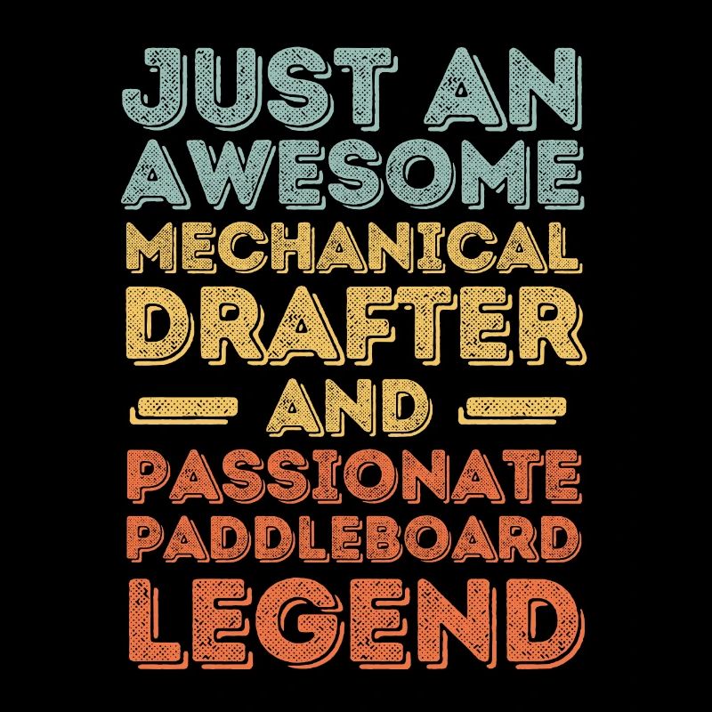 Technical draughtsman paddleboard retro