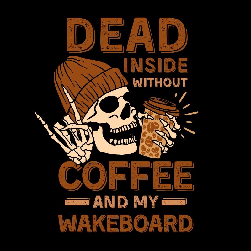 Kaffee Wakeboarden Skelett