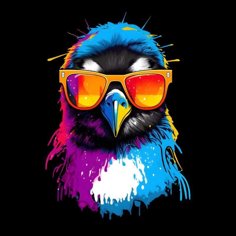 Bunter Pinguin mit Sonnenbrille