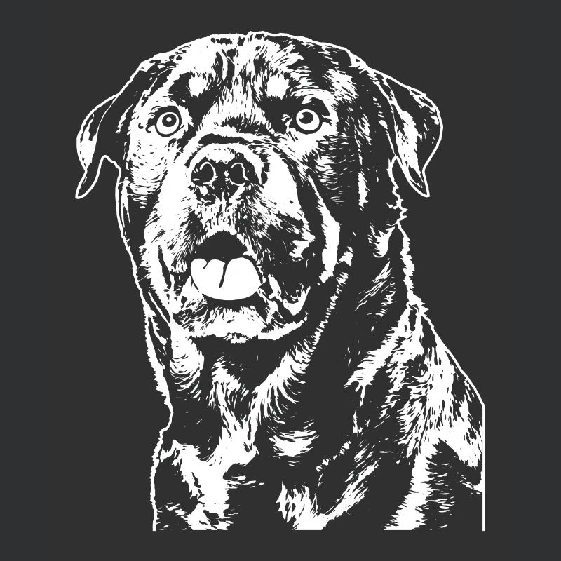 Ein Rottweiler im typischen Logo-Design-Stil.