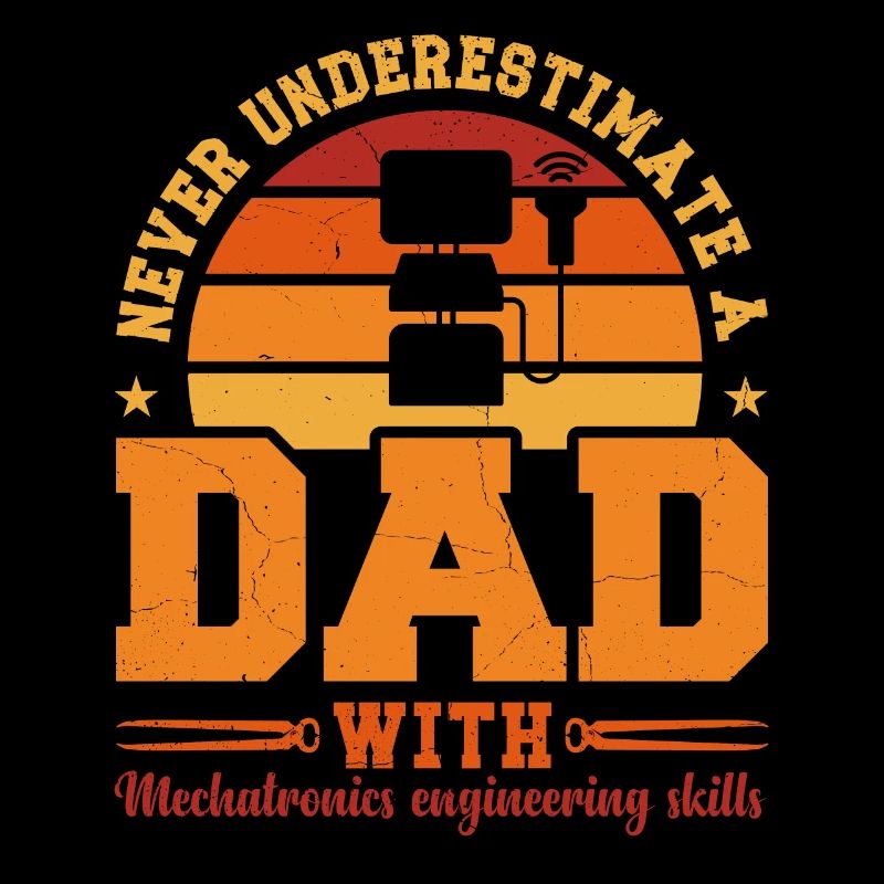 Husband Dad Hero Retro Mechatronics Engineer